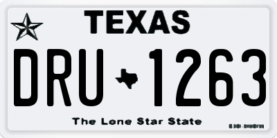 TX license plate DRU1263