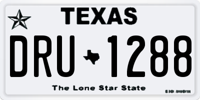 TX license plate DRU1288