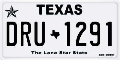 TX license plate DRU1291