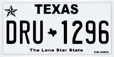 TX license plate DRU1296
