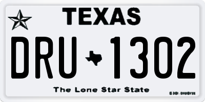 TX license plate DRU1302