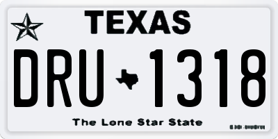 TX license plate DRU1318