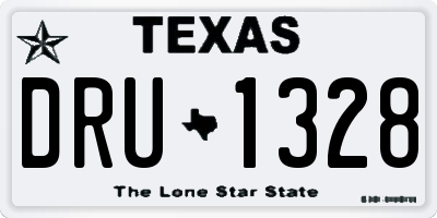 TX license plate DRU1328