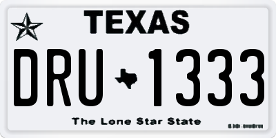 TX license plate DRU1333