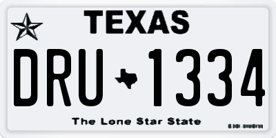 TX license plate DRU1334