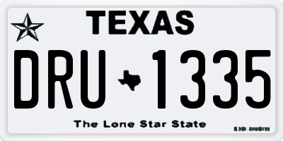 TX license plate DRU1335