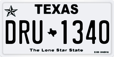 TX license plate DRU1340