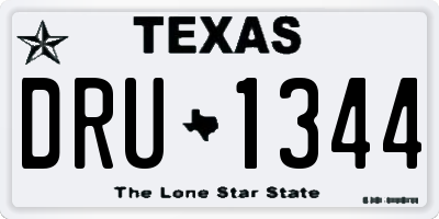TX license plate DRU1344