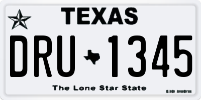 TX license plate DRU1345
