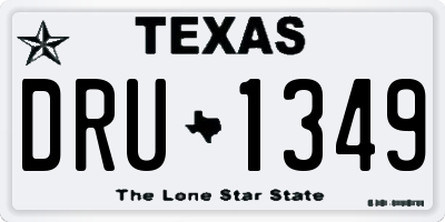 TX license plate DRU1349