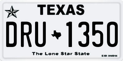 TX license plate DRU1350