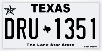 TX license plate DRU1351