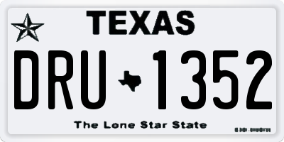 TX license plate DRU1352