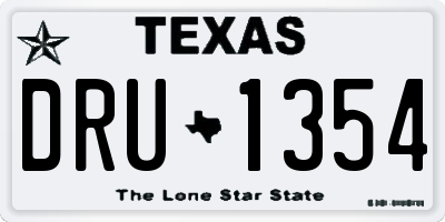 TX license plate DRU1354