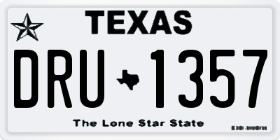 TX license plate DRU1357