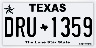 TX license plate DRU1359
