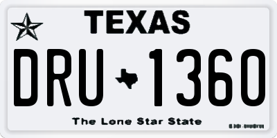 TX license plate DRU1360