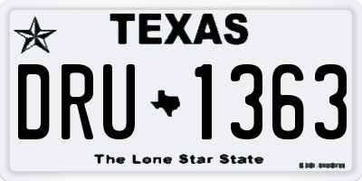 TX license plate DRU1363