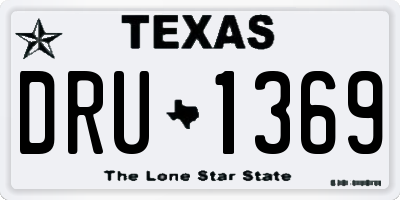 TX license plate DRU1369