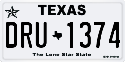 TX license plate DRU1374