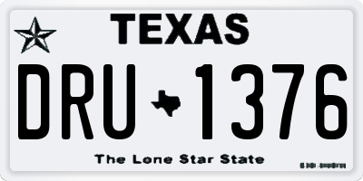 TX license plate DRU1376