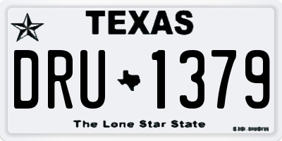 TX license plate DRU1379