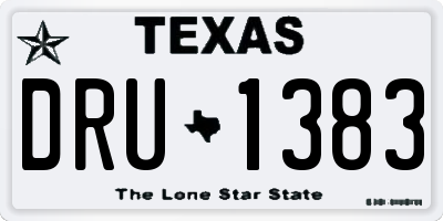 TX license plate DRU1383