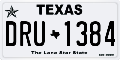 TX license plate DRU1384