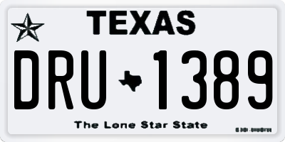 TX license plate DRU1389