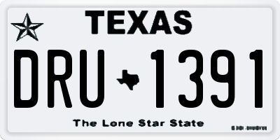 TX license plate DRU1391