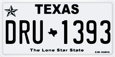 TX license plate DRU1393