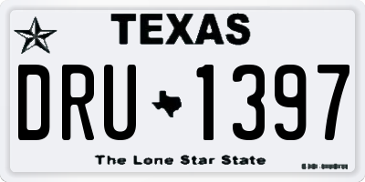 TX license plate DRU1397