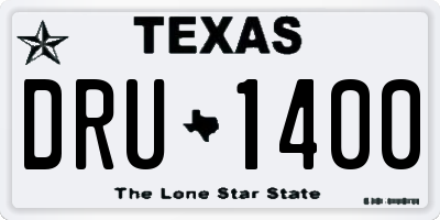 TX license plate DRU1400