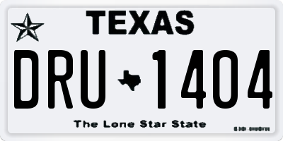 TX license plate DRU1404