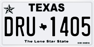 TX license plate DRU1405