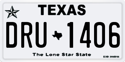 TX license plate DRU1406
