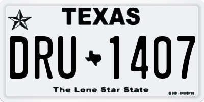 TX license plate DRU1407