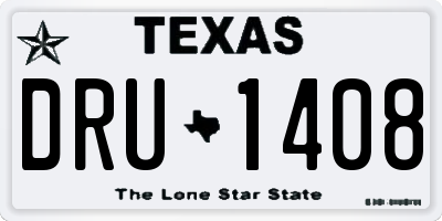 TX license plate DRU1408