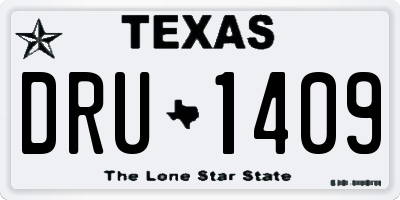 TX license plate DRU1409