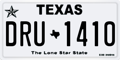 TX license plate DRU1410