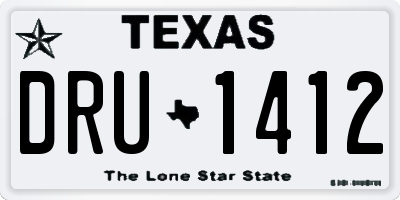 TX license plate DRU1412