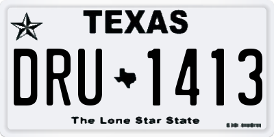 TX license plate DRU1413
