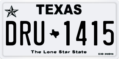 TX license plate DRU1415