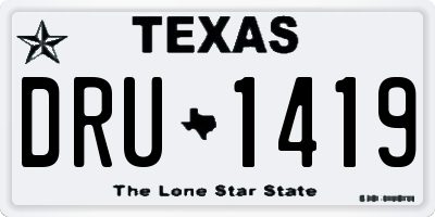 TX license plate DRU1419