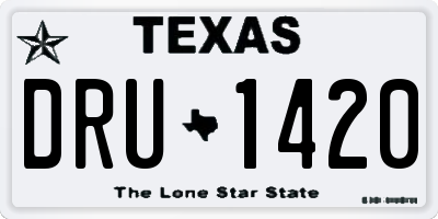 TX license plate DRU1420