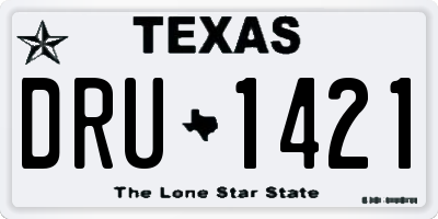 TX license plate DRU1421