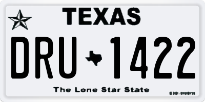TX license plate DRU1422