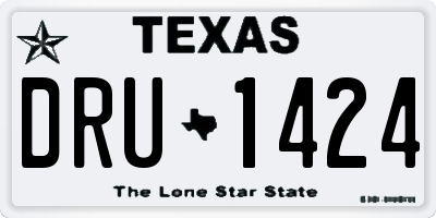 TX license plate DRU1424