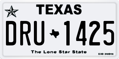 TX license plate DRU1425