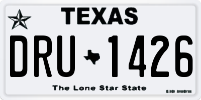 TX license plate DRU1426